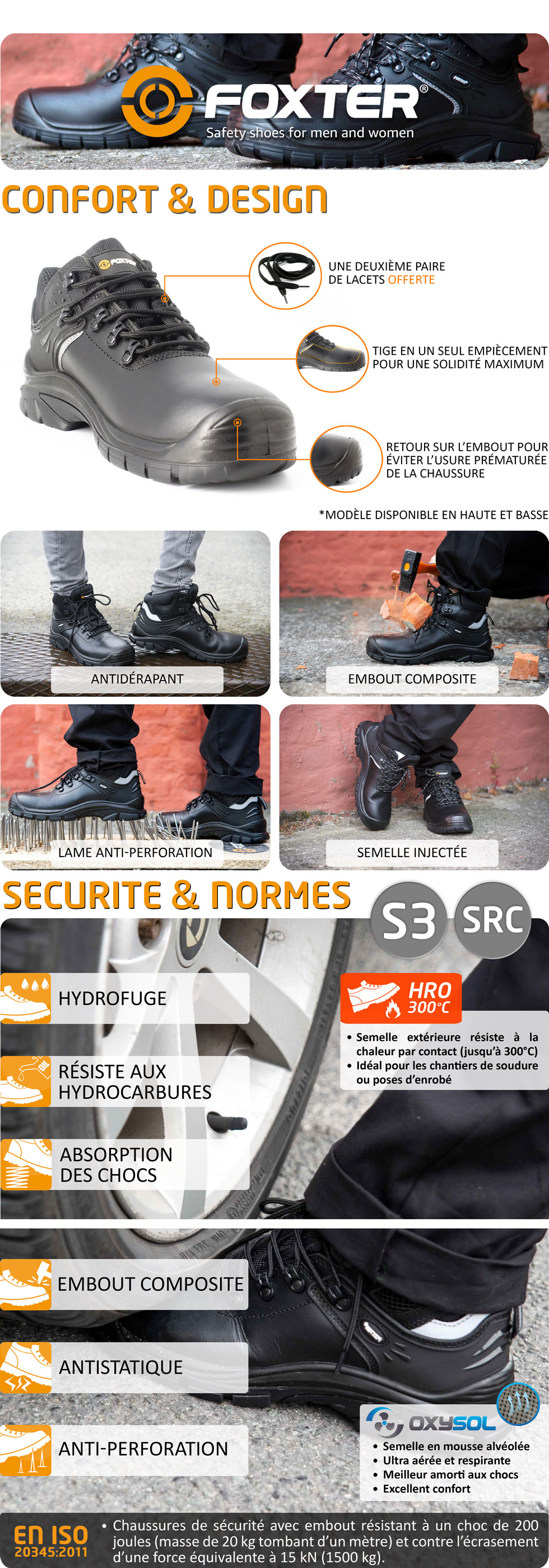 Chaussure de sécurité bitume basse S3