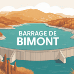 vue panoramique barrage de bimont montagne et eau sainte victoire