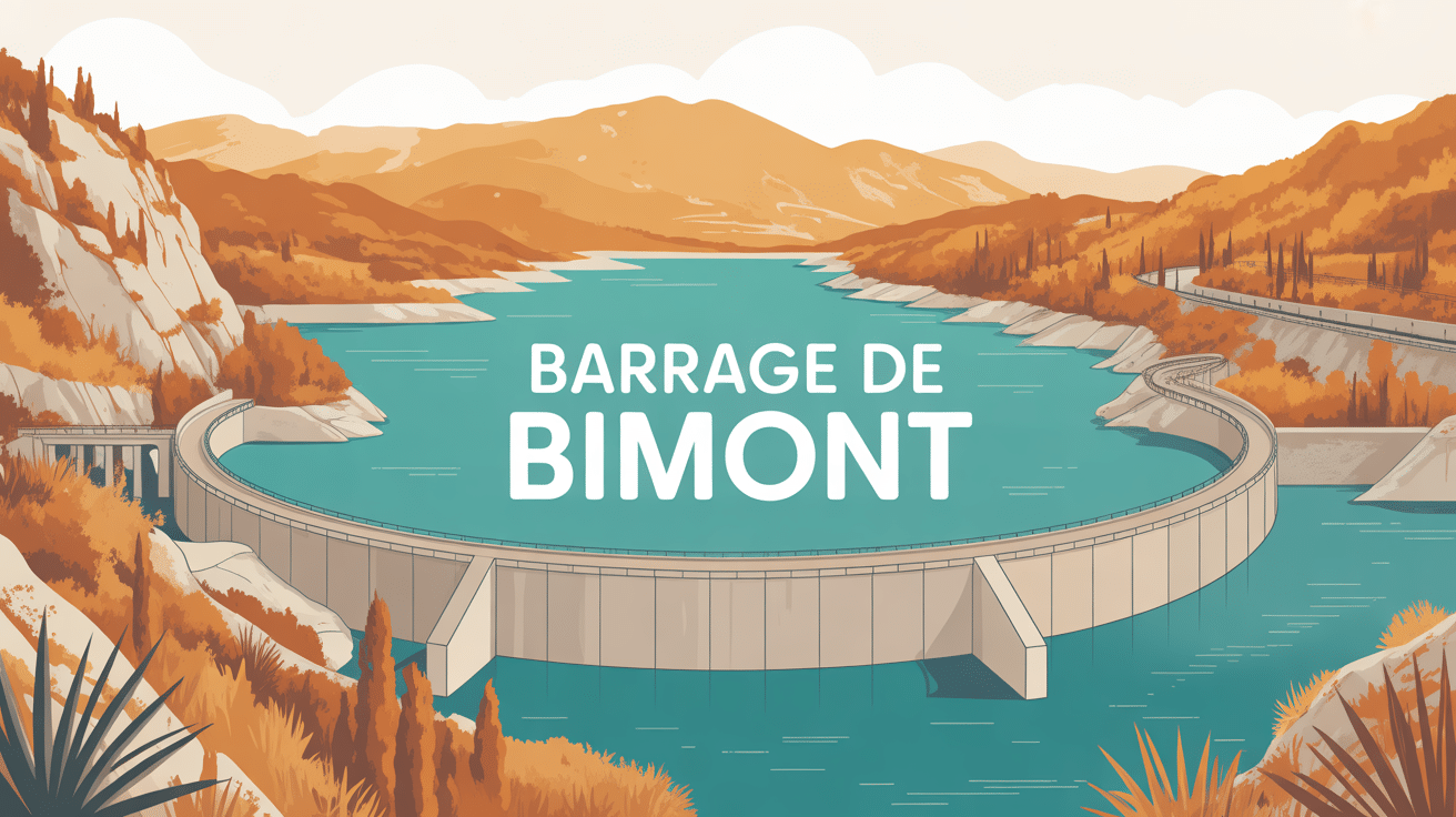 vue panoramique barrage de bimont montagne et eau sainte victoire