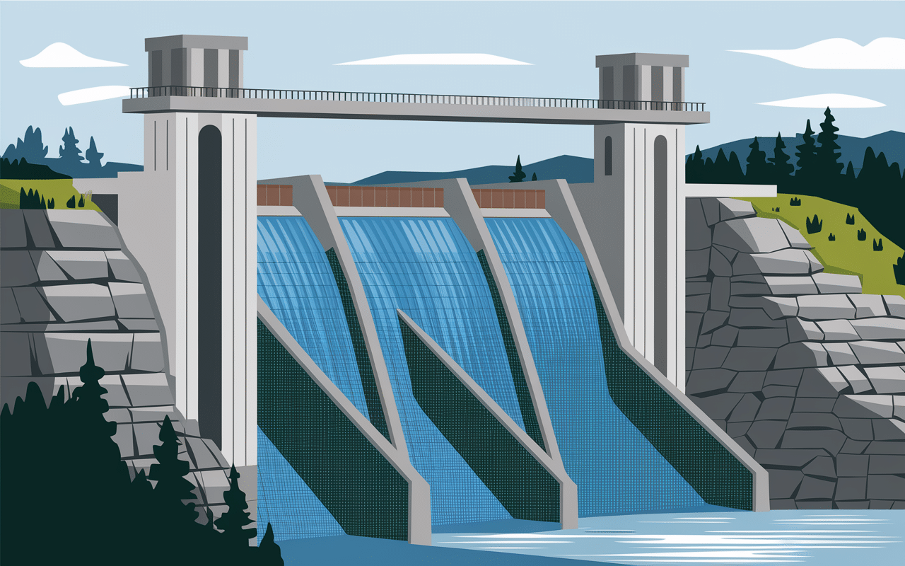 Coupe technique barrage de Castillon et turbines