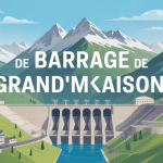 Vue panoramique du barrage de Grand Maison en montagne