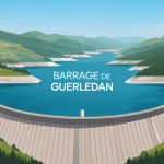 Vue panoramique du barrage de Guerlédan et du lac