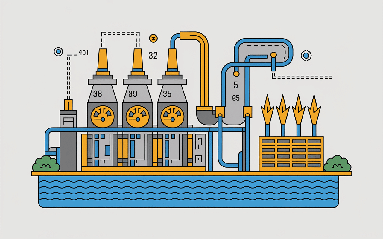 Schéma technique du fonctionnement hydraulique du barrage de l'Aigle