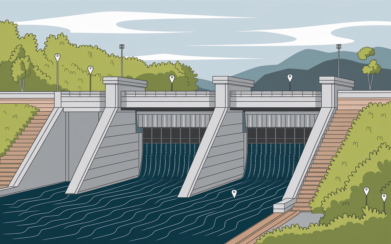 Schéma technique barrage de Lavalette