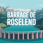 Vue panoramique du barrage de Roselend et son lac alpin