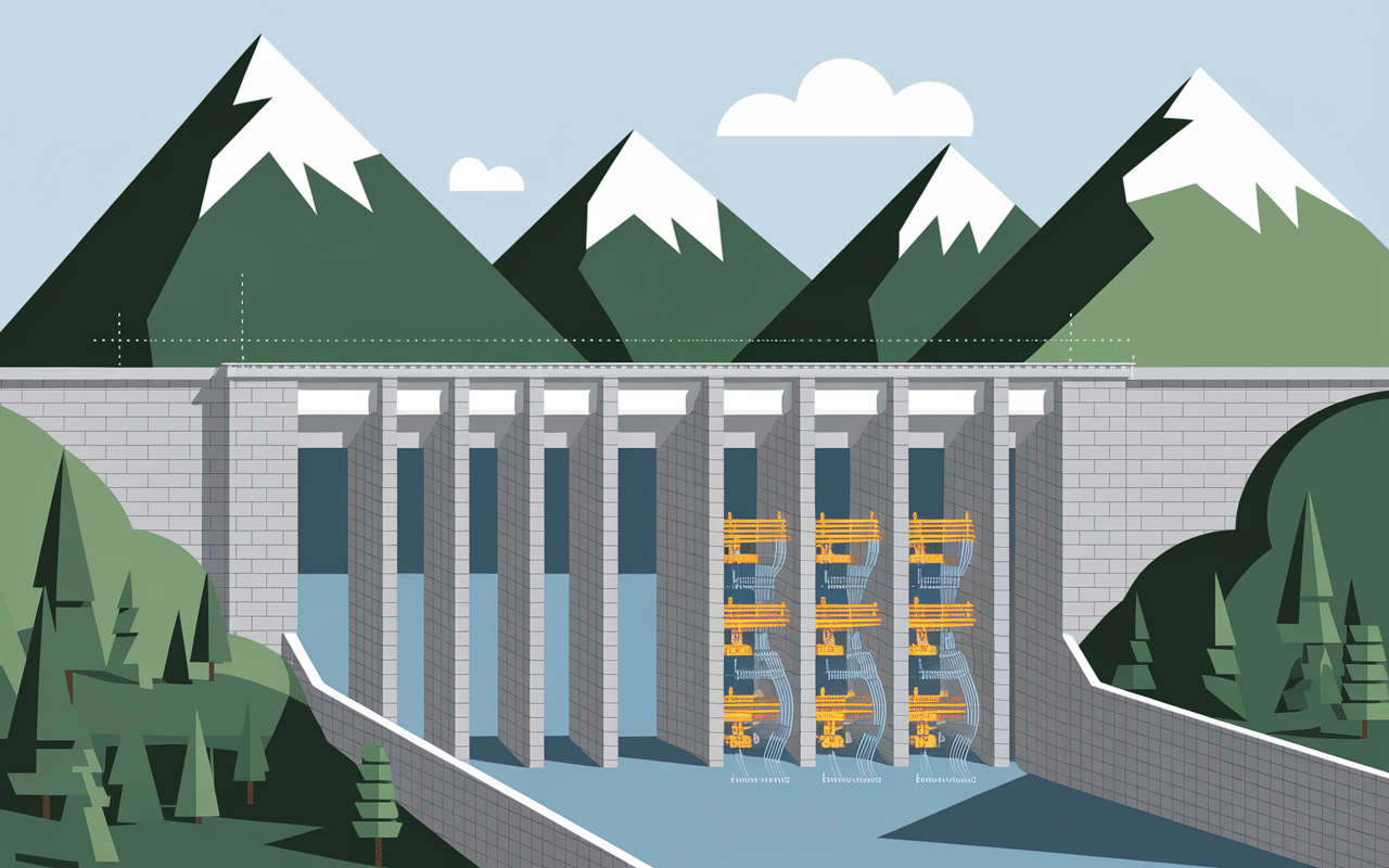 schéma technique du barrage de serre ponçon structure et turbines