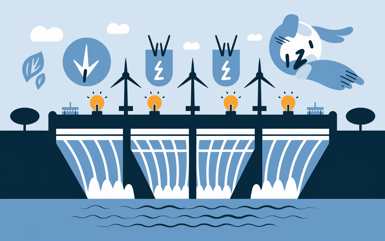 Schéma du barrage de Vouglans production électrique