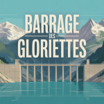 vue du barrage des gloriettes et lac dans les montagnes