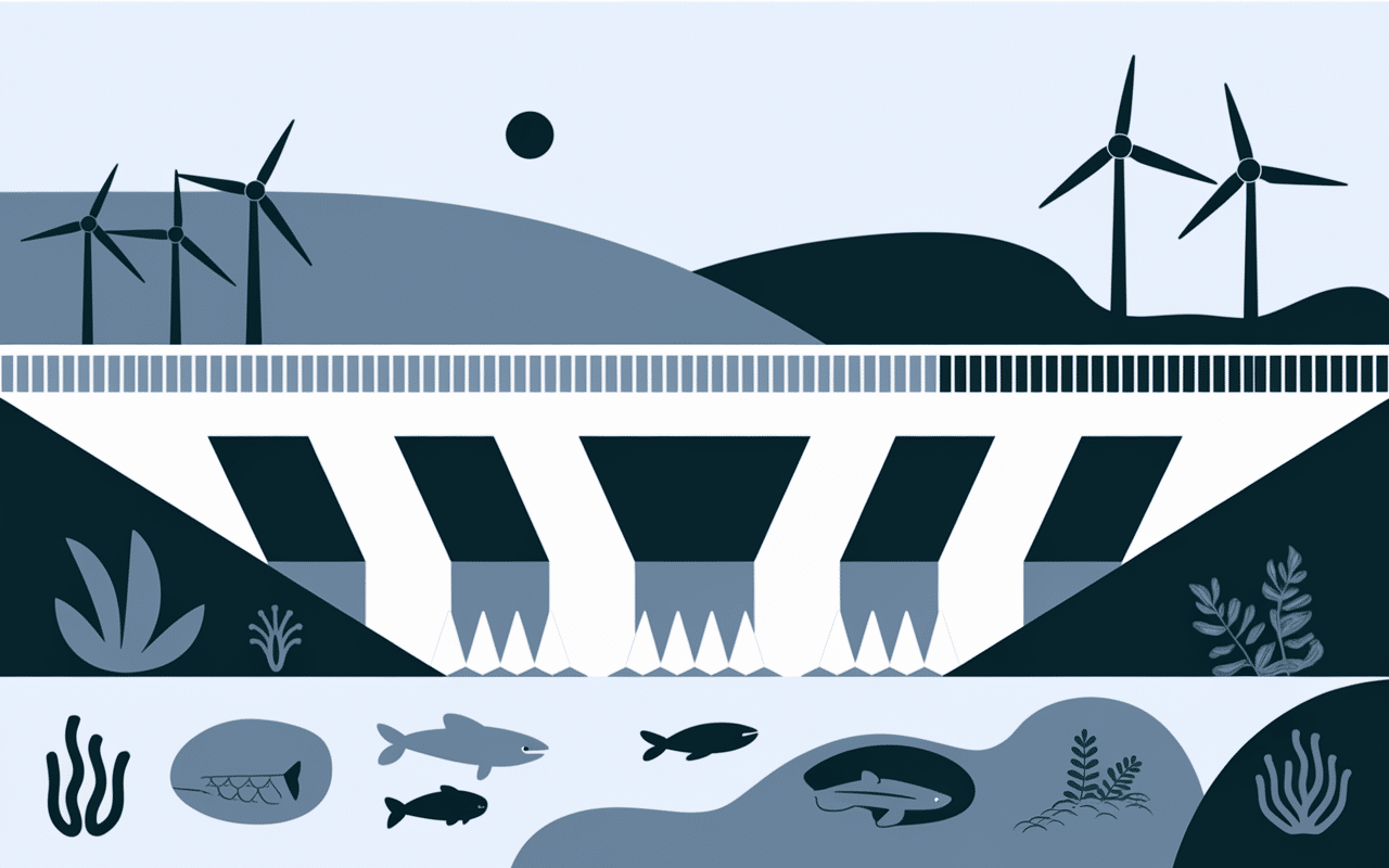 schéma technique barrage des gloriettes et écologie