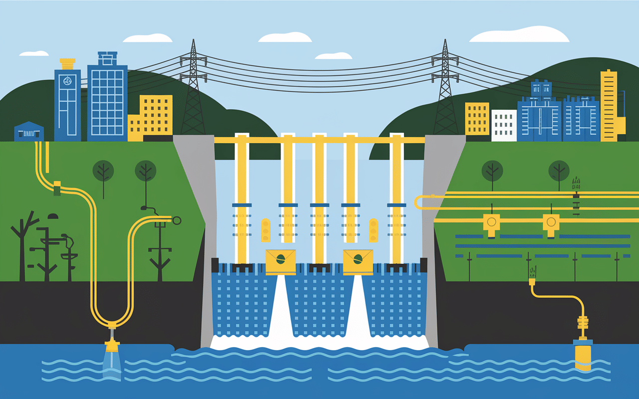 schéma barrage hoover eau électricité