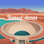 barrage hoover vu du ciel avec lac et fleuve