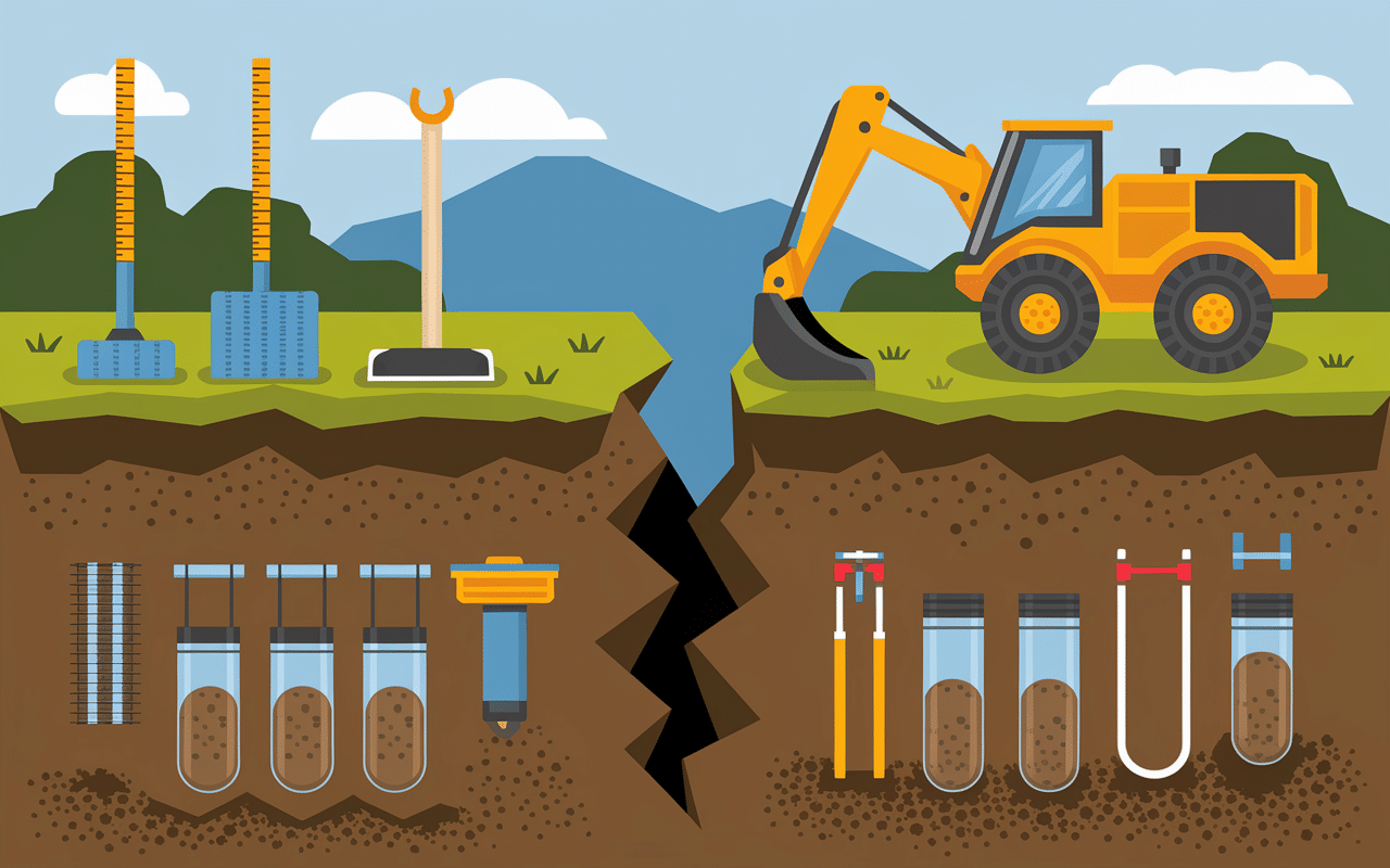 Analyse des risques par bureau d'étude géotechnique sur chantier