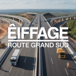 Vue aérienne réseau routier chantier eiffage route grand sud
