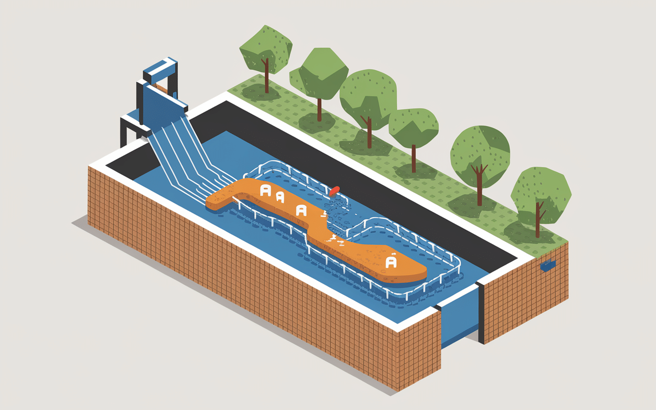 Illustration fonctionnement bassin de rétention enterré