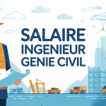 ingénieur génie civil salaire avec paysage urbain grue et plans