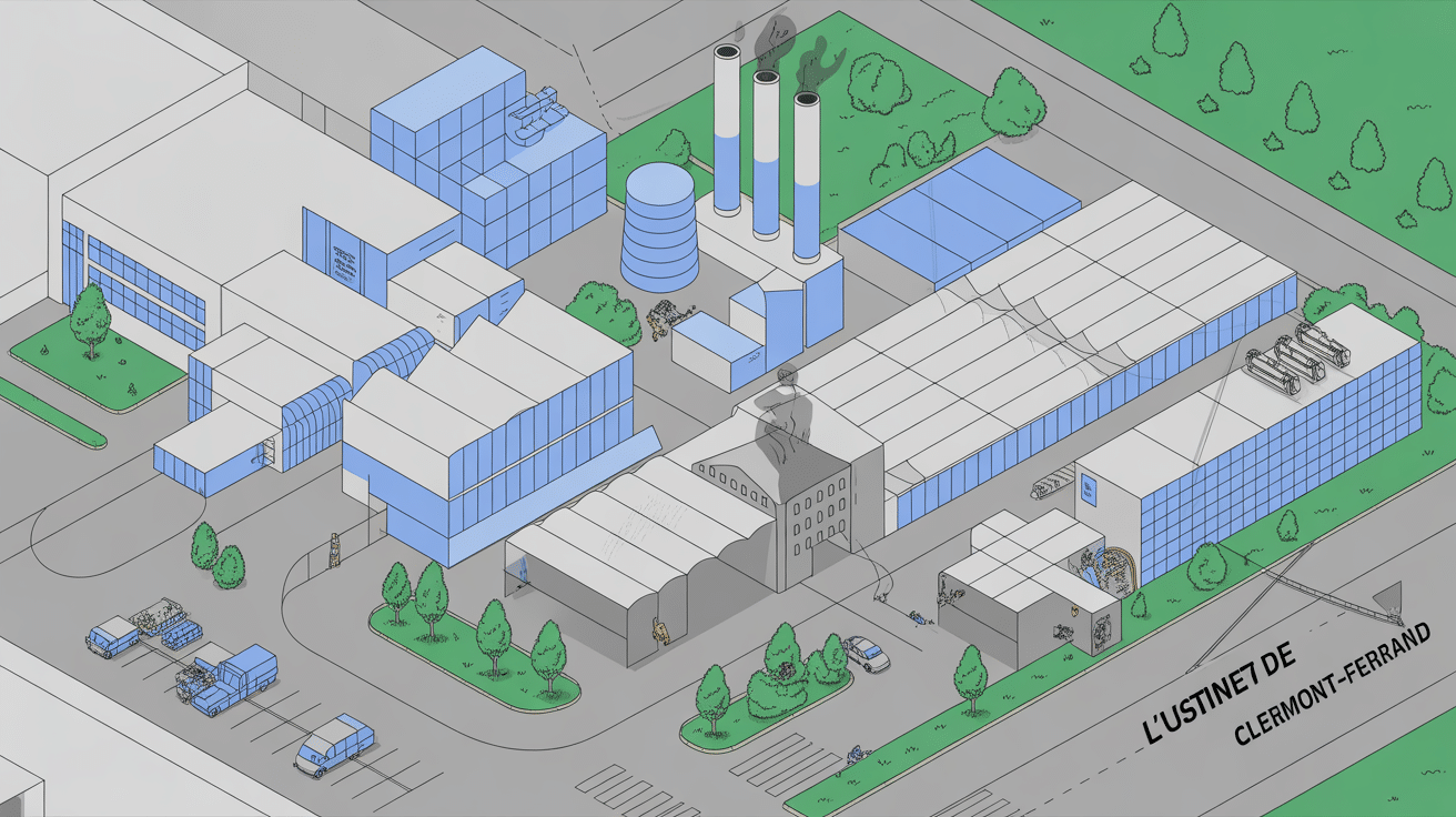 Vue aerienne l usine clermont ferrand complexe industriel moderne