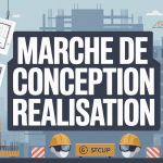 Vue chantier moderne marché de conception réalisation