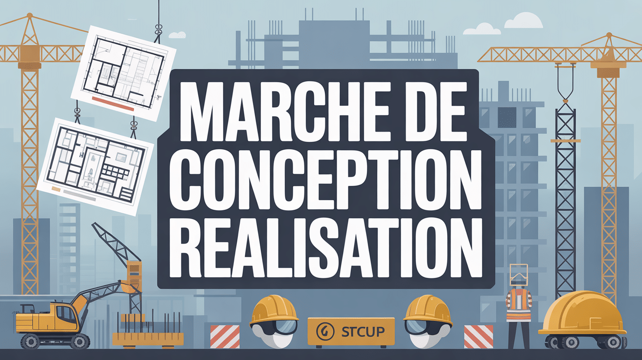 Vue chantier moderne marché de conception réalisation