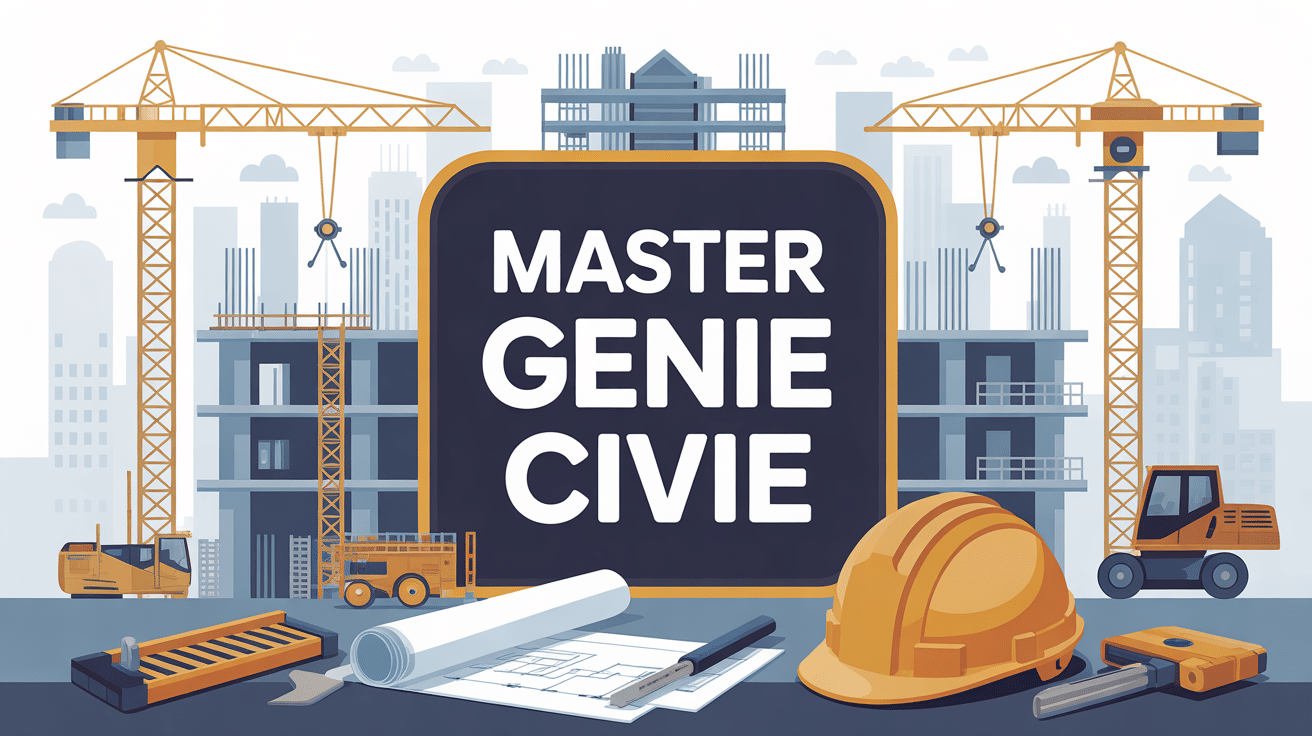 Illustration master génie civil chantier grue