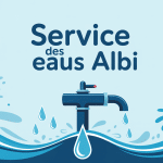 illustration service des eaux albi avec robinet compteur et facture