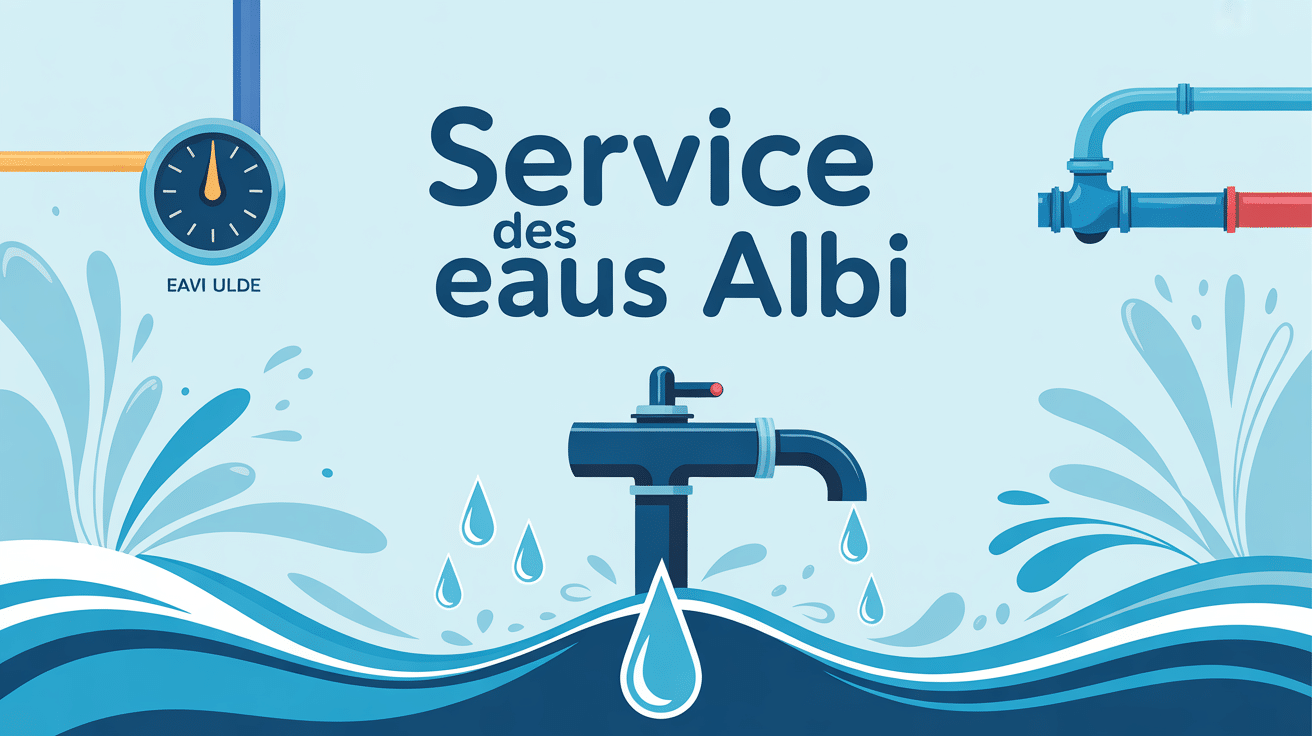 illustration service des eaux albi avec robinet compteur et facture