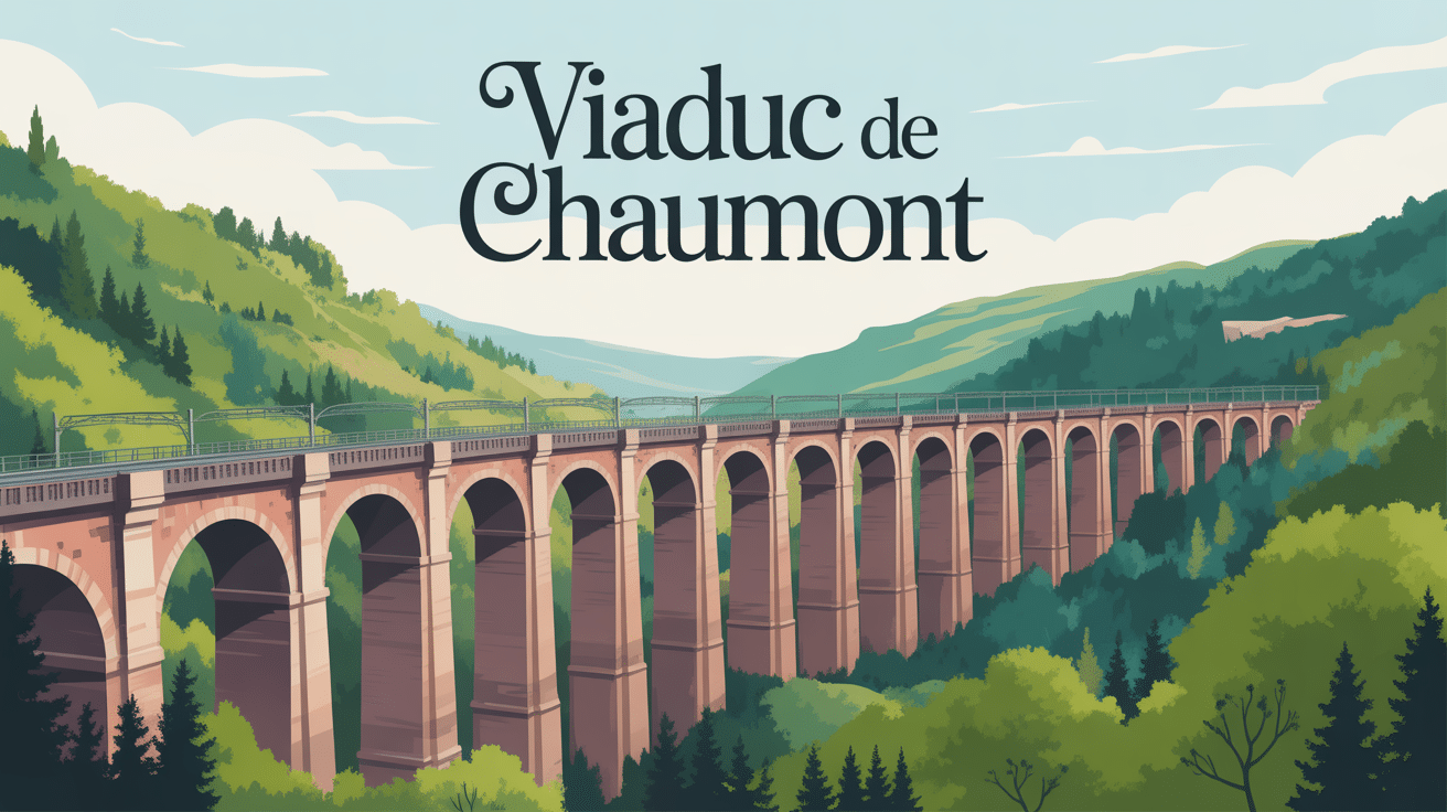 viaduc de chaumont vue panoramique stylisée