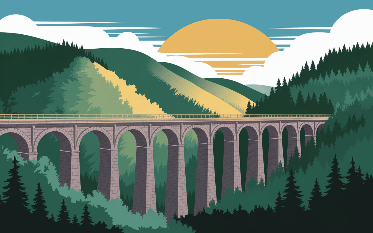 panorama viaduc de chaumont et vallée