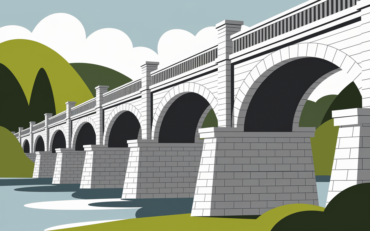 Viaduc de Fermanville pont ferroviaire en pierre