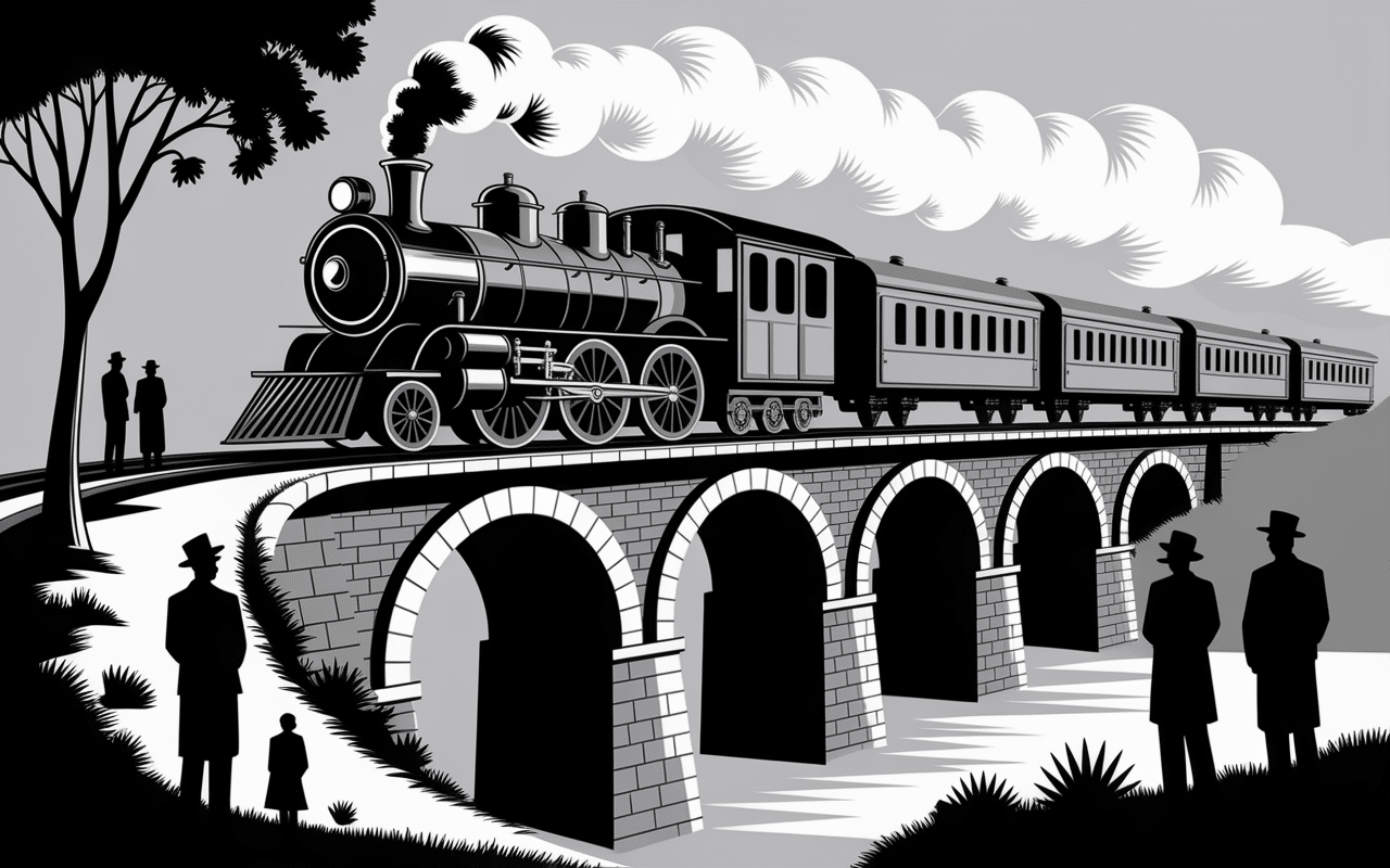 Viaduc de Fermanville train à vapeur historique