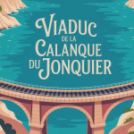 illustration viaduc de la calanque du jonquier avec mer turquoise et végétation