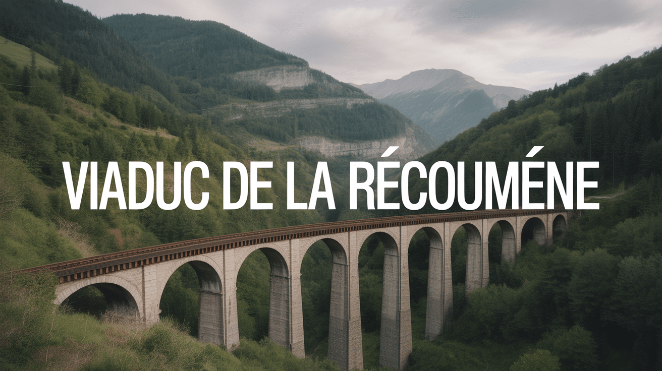 viaduc de la recoumène vue panoramique arches pierre