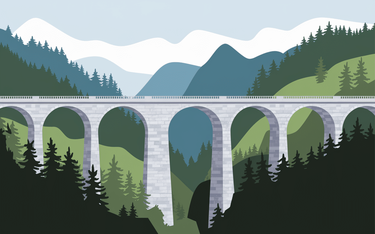 viaduc de la recoumène intégré paysage montagne