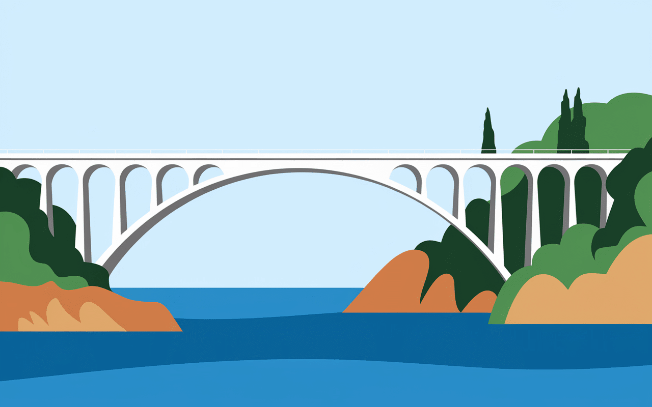 Pont du viaduc de Martigues dominant la Côte Bleue