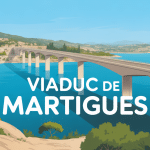 Vue panoramique du viaduc de Martigues sur l'étang
