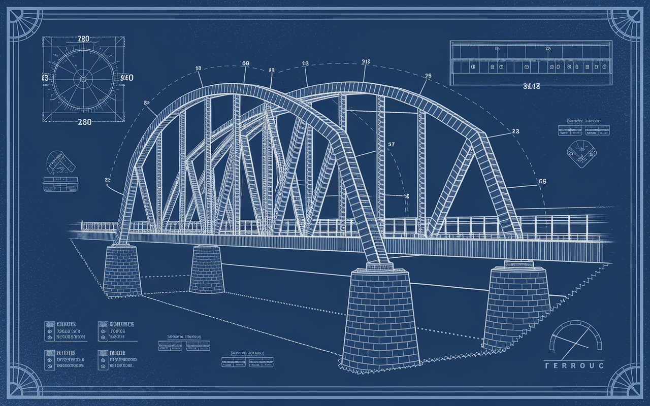 schéma technique viaduc de rouzat coupe et dimensions