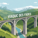 Vue panoramique du viaduc des fades traversant une vallée