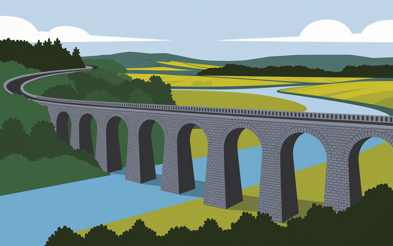 viaduc du gouët quinze arches pierre vallée bretonne