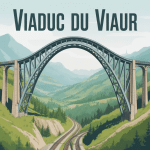 Vue panoramique du viaduc du Viaur sur vallée verdoyante