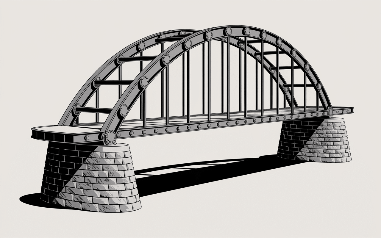 Détail technique structure viaduc du Viaur en acier