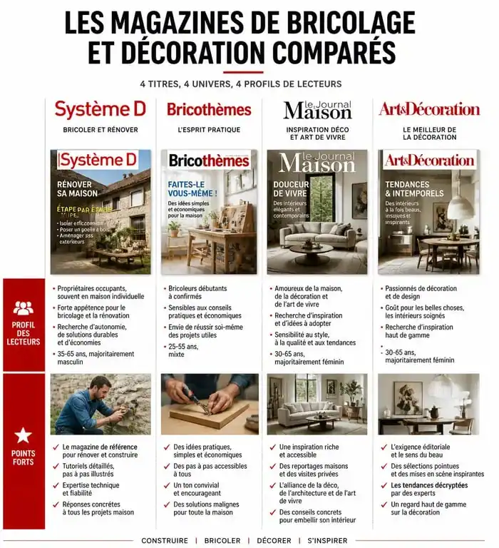 Comparatif des magazines de bricolage : Système D, Bricothèmes et alternatives au magazine Brico Life