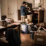 Vidage maison cartons tri salon ancien