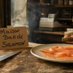 Maison Bardé saumon fumé, table et tranches