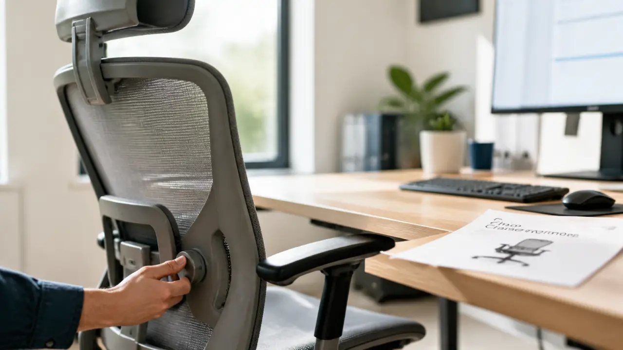 Top chaise ergonomique avec soutien lombaire mesh réglable