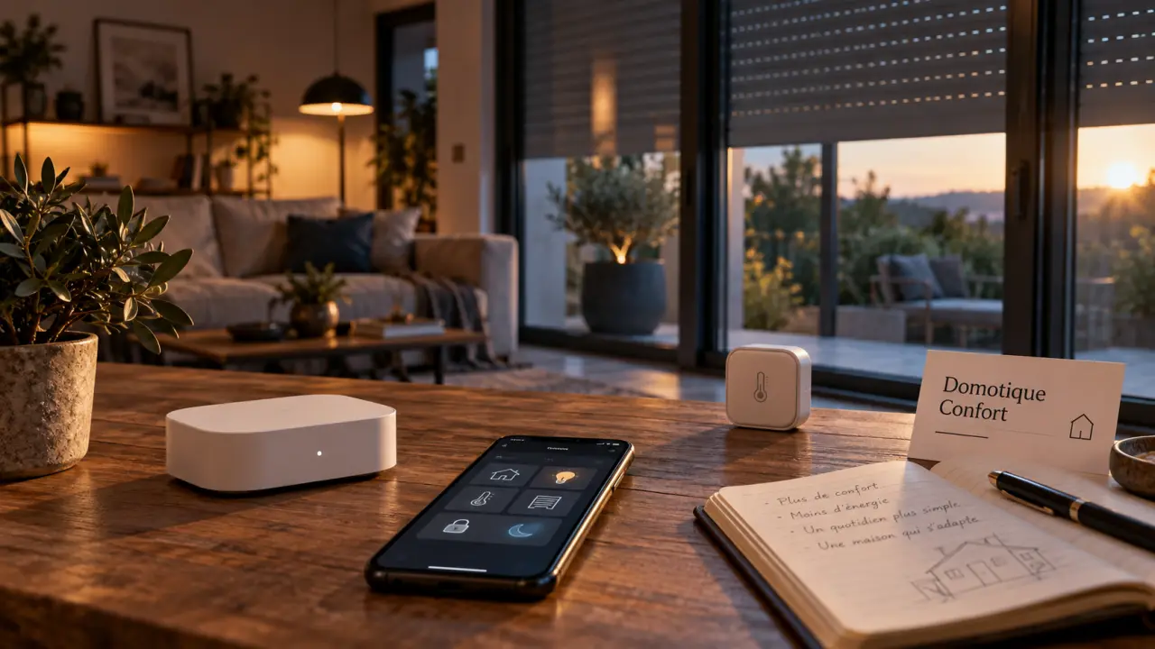 Domotique exemple : box domotique et smartphone pour confort et sécurité