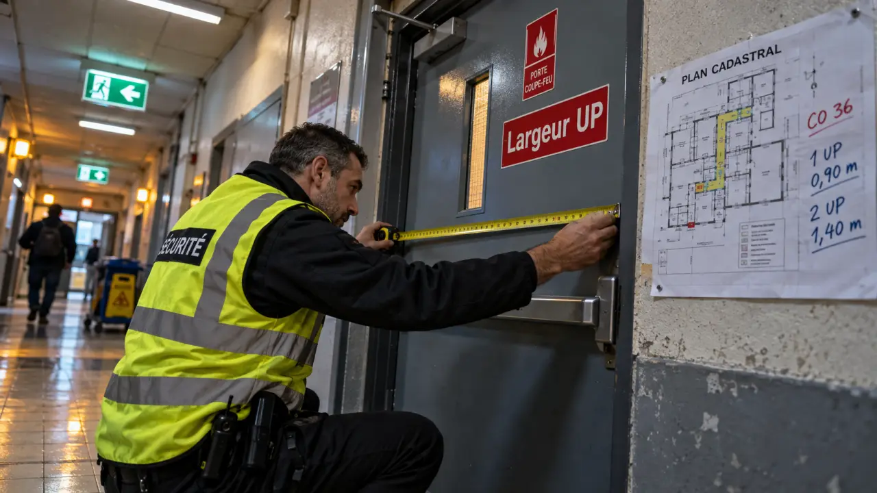 ERP unité de passage : 2 UP exigent 1,40 m, vérification en ERP