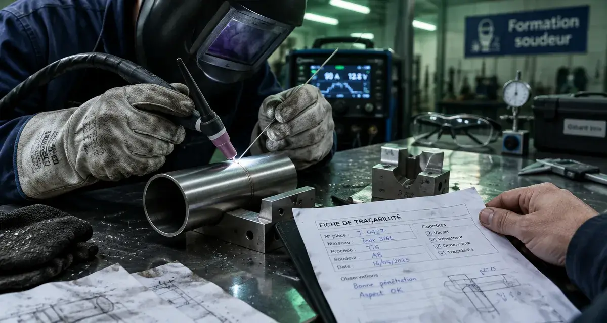 Formation soudeur nucléaire : soudeur TIG et traçabilité sur établi